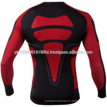 manches longues rouge noir meilleure qualité rash guard OEM en gros